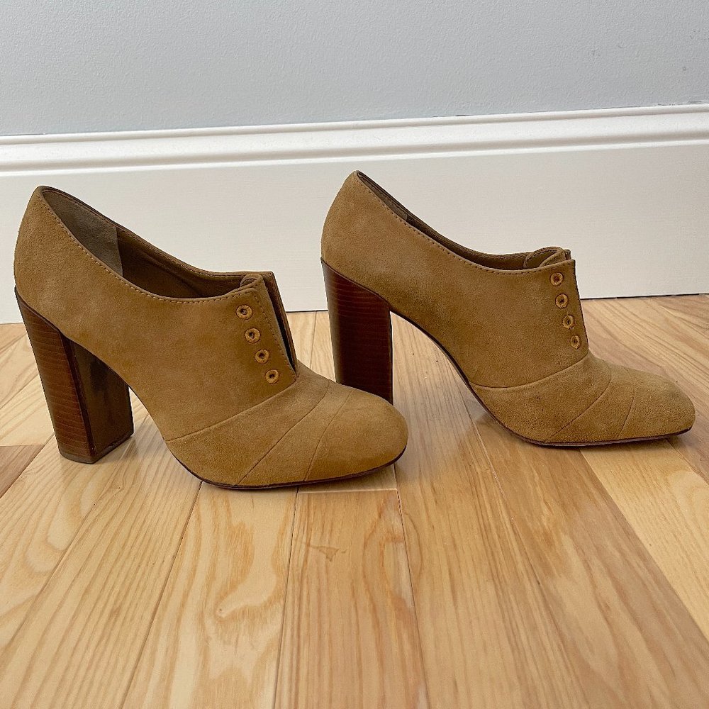 Tory Burch Lace Up Booties Brown Tan